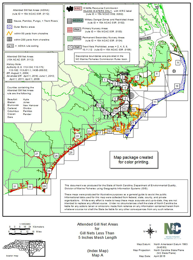 Attended Gillnet Areas Map