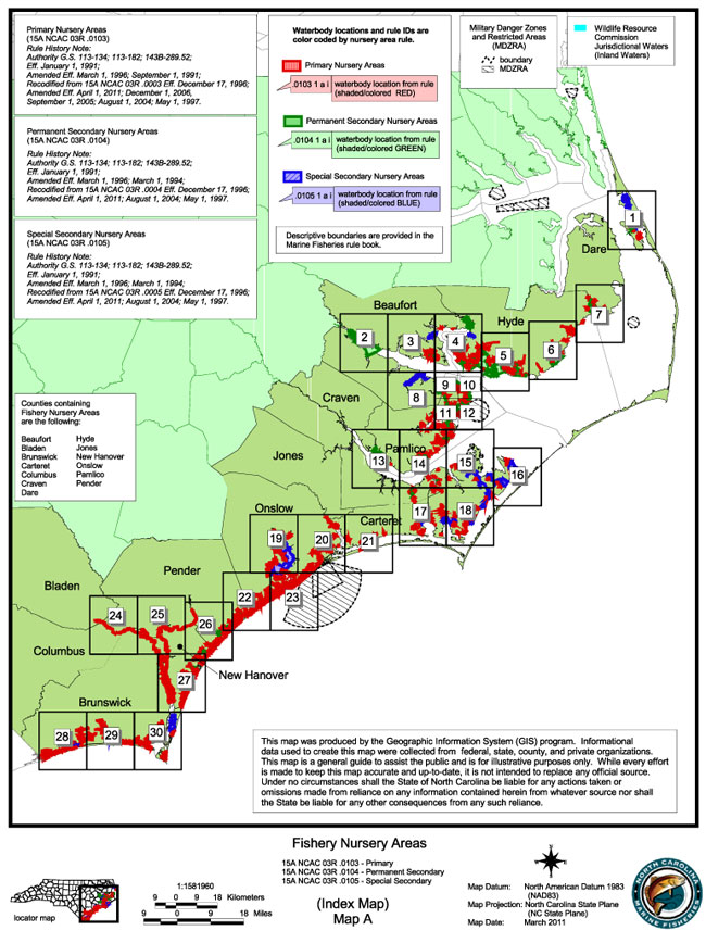Fishing Nursery Areas map