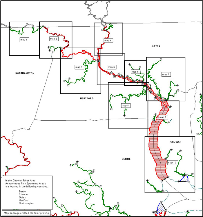 Chowan River area map
