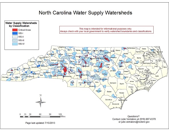 Supply North Carolina Map NC DEQ: Water Supply Watershed Protection Program