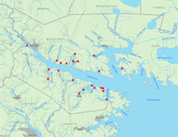 Pamlico River SAV Survey Locations