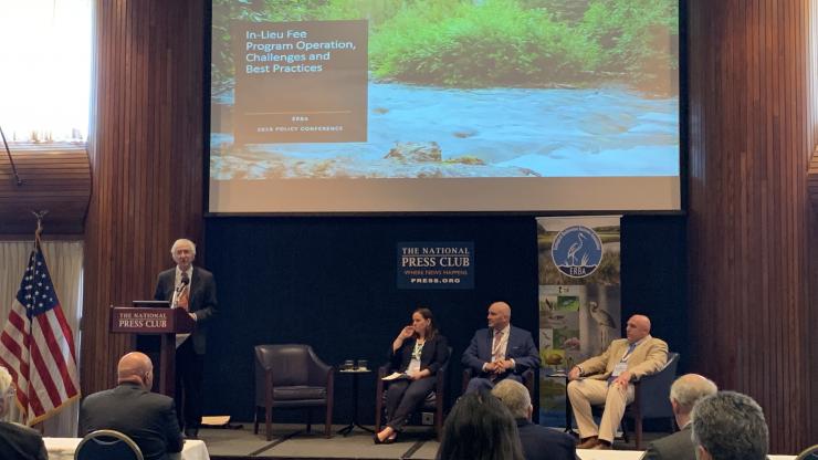 DMS Director Tim Baumgartner speaks on a panel at the National Press Club
