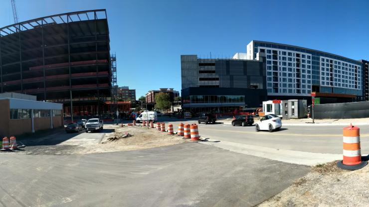 Panoramic view of the brownfields sites being developed on Peace Street in Downtown Raleigh Panoramic view of the brownfields sites being developed on Peace Street in Downtown Raleigh