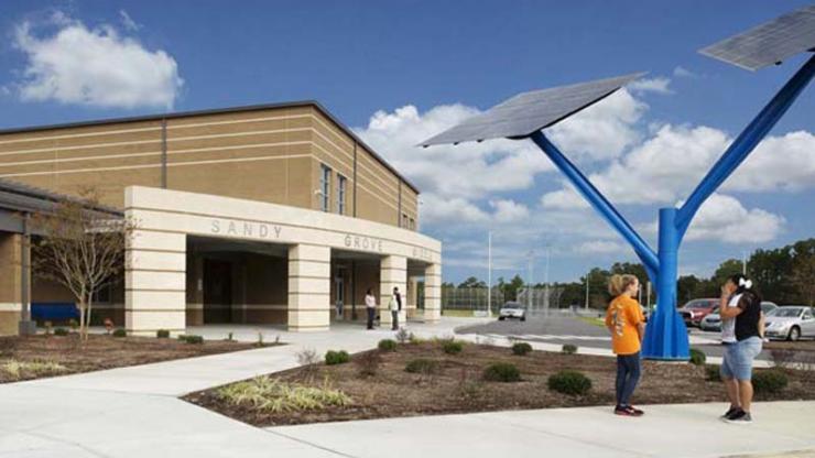 Entrance to Sandy Grove Middle School photo credit Mathew Carbone. Sandy Grove Middle School