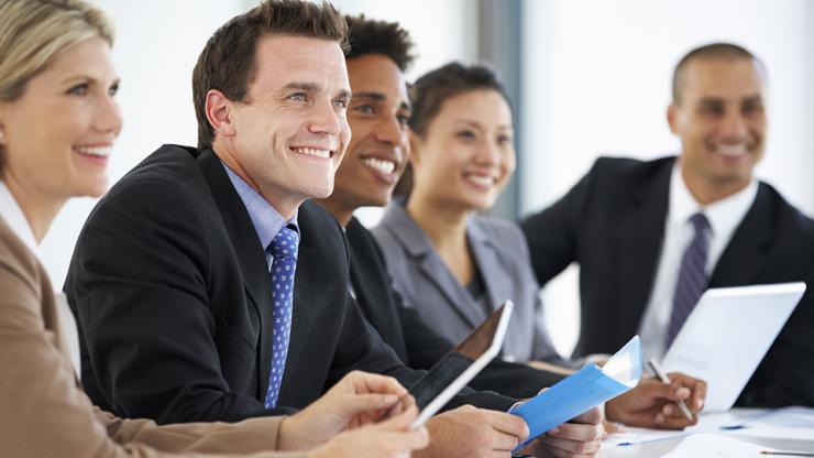 Meeting of diverse coworkers Meeting of diverse coworkers