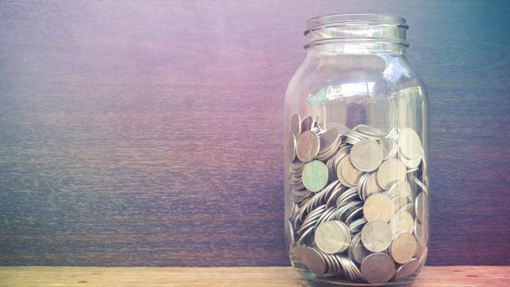 clear jar full of coins