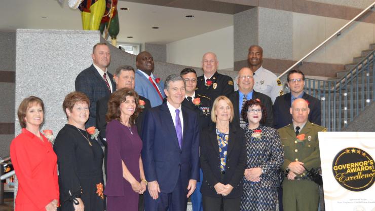 Recipients with Governor Cooper and Barbara Gibson