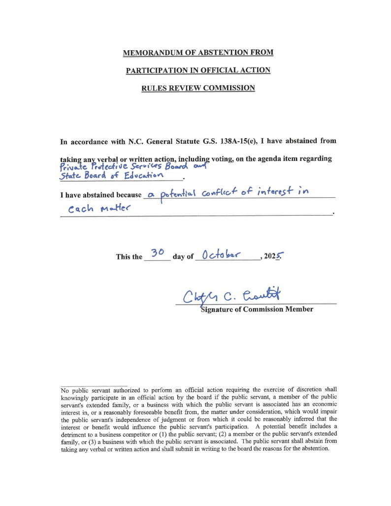 Memorandum of Abstention