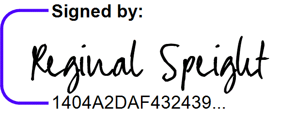 Docusign signature of Reginald Speight
