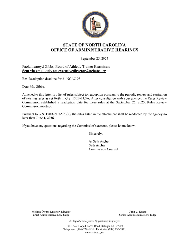 Letter from Office of Administrative Hearings to Paola Learoyd Gibbs