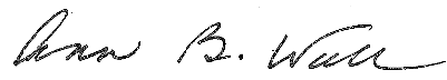 Signature of Ann B. Wall