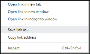 Chrome menu save link as circled