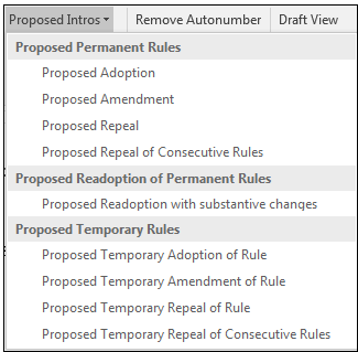 list of proposed introductory statement options