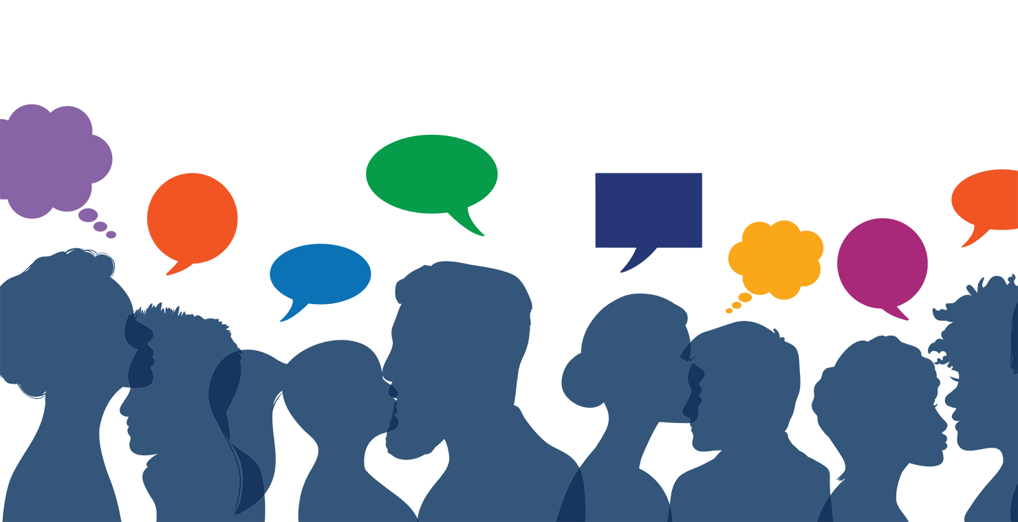 image of people with empty text bubbles above them