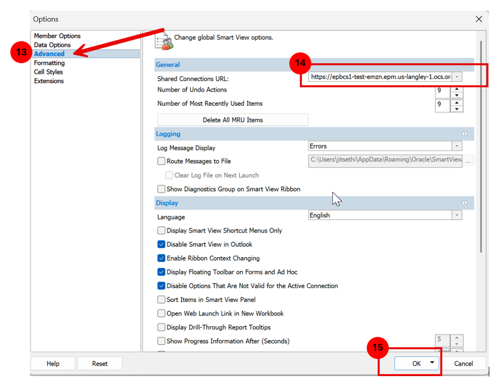 Oracle Smart View application screenshot