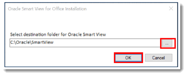 Screenshot of default destination folder for Smart View