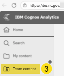 Select the link titled Team content