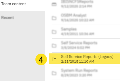 Select the link titled Self Service Reports (Legacy)