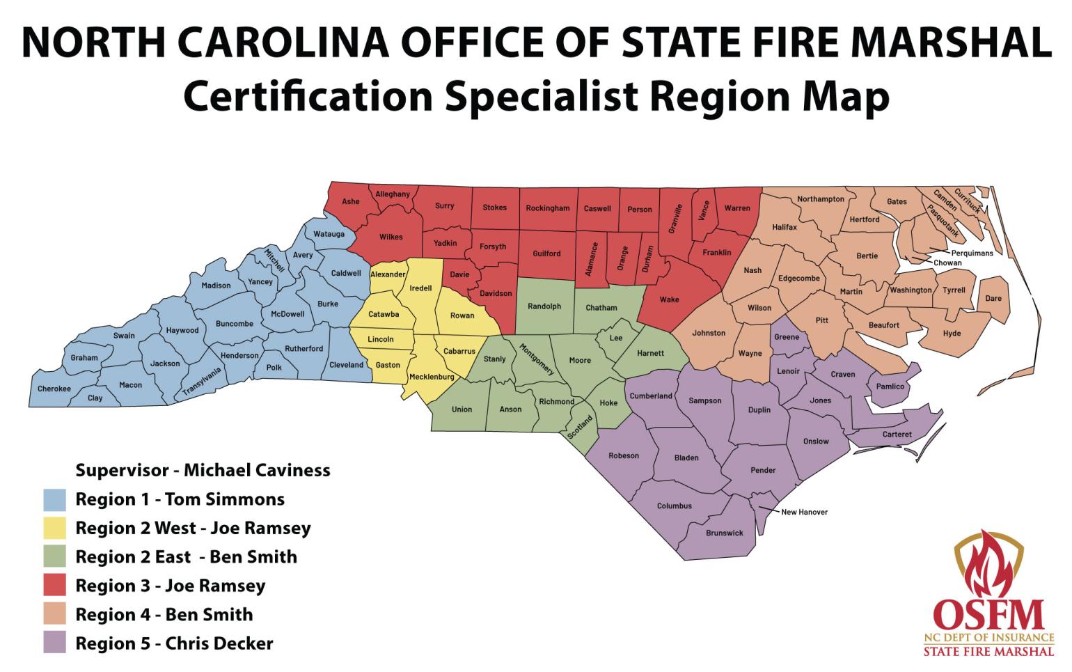 Map of Certification Specialists by County
