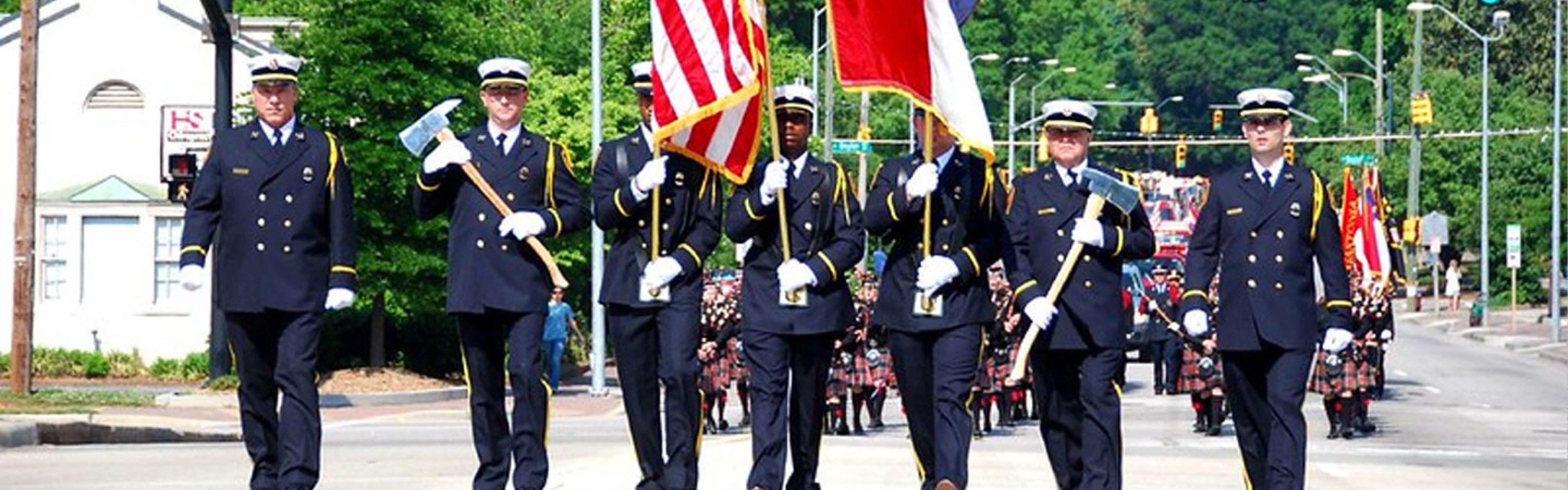 Firefighter funeral procession