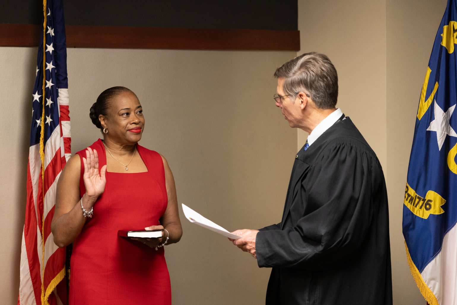 Commissioner being sworn in