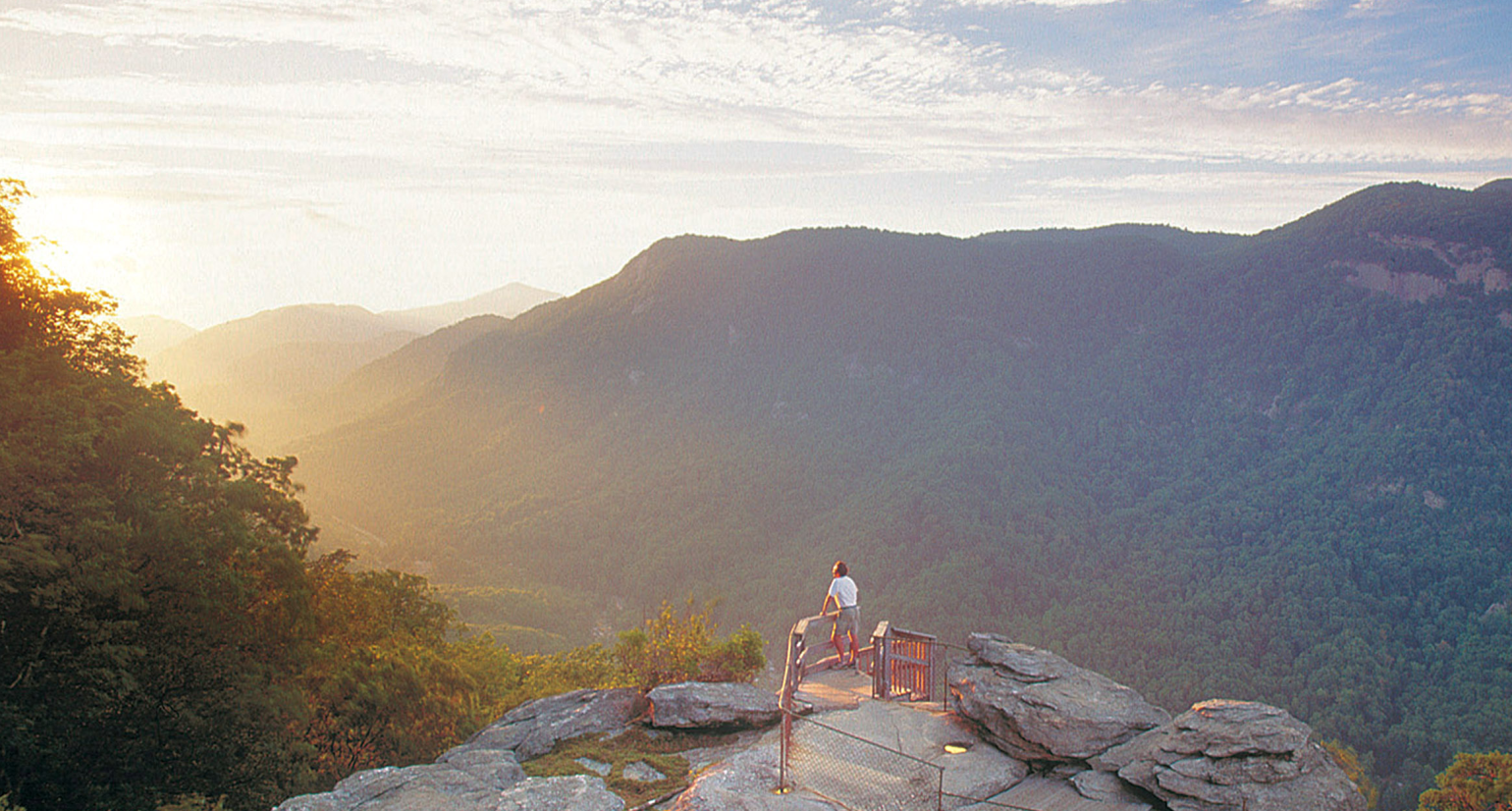 Sunset over North Carolina mountains