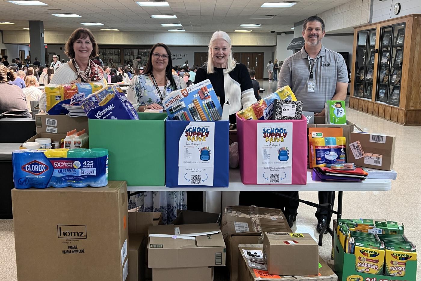 School supply drive supply distribution.