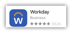 Workday app logo in the app store.