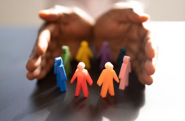Colorful human-shaped figurines.