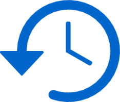 Reverse clock history icon.