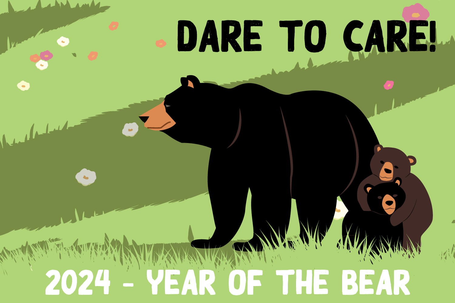Graphic for 2024 Year of the Bear with the slogan "Dare to Care"