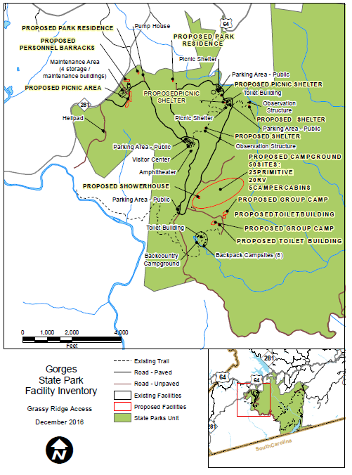 Map of Grassy Ridge Access Facility Inventory