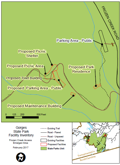 Enlarged map of Project 2 Frozen Creek Access