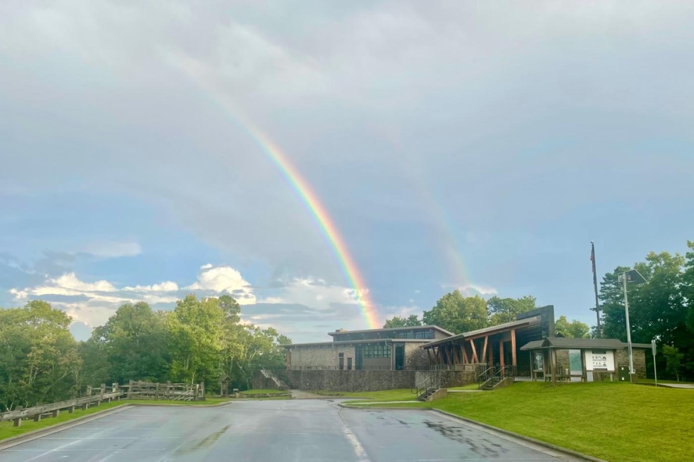 Gorges State Park_Visitor Center with Rainbow_M.Briley