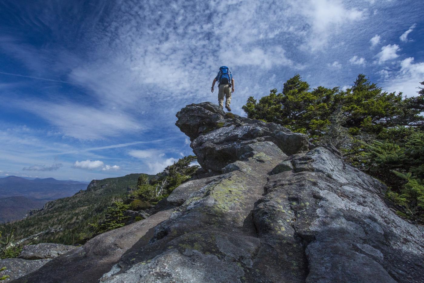 Photo of a person hiking.