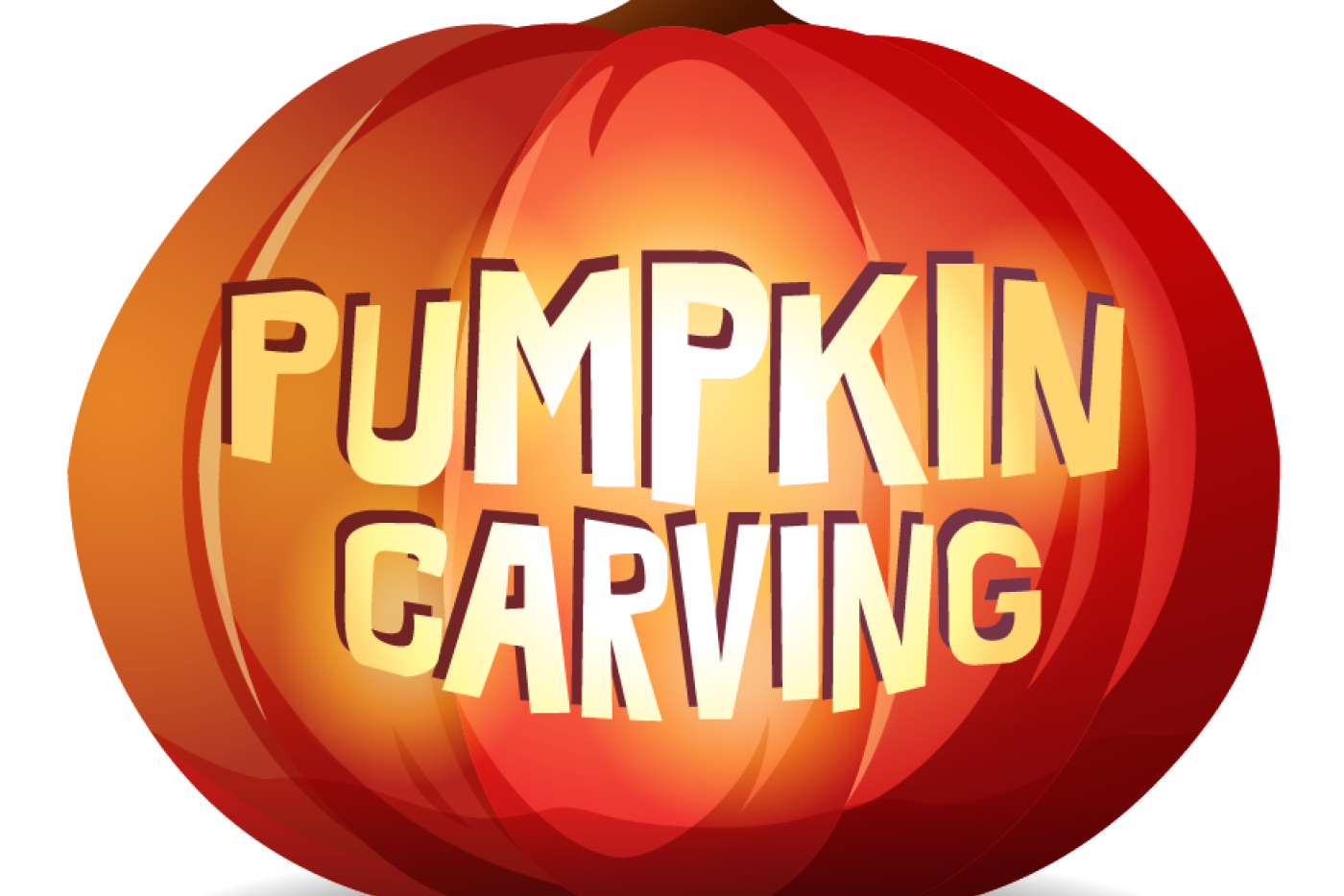 Pumpkin with words "pumpkin carving" on it. 