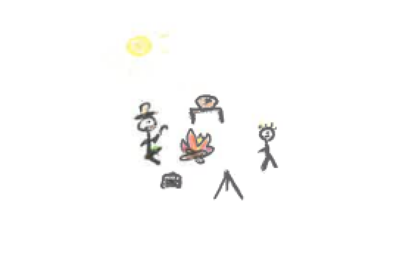 People cooking by a campfire