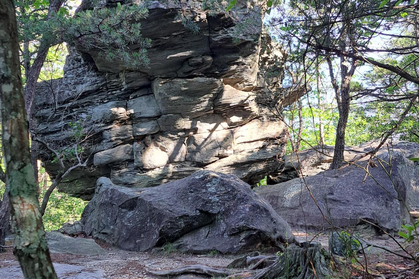 A large boulder sits at the end of the Rock Garden