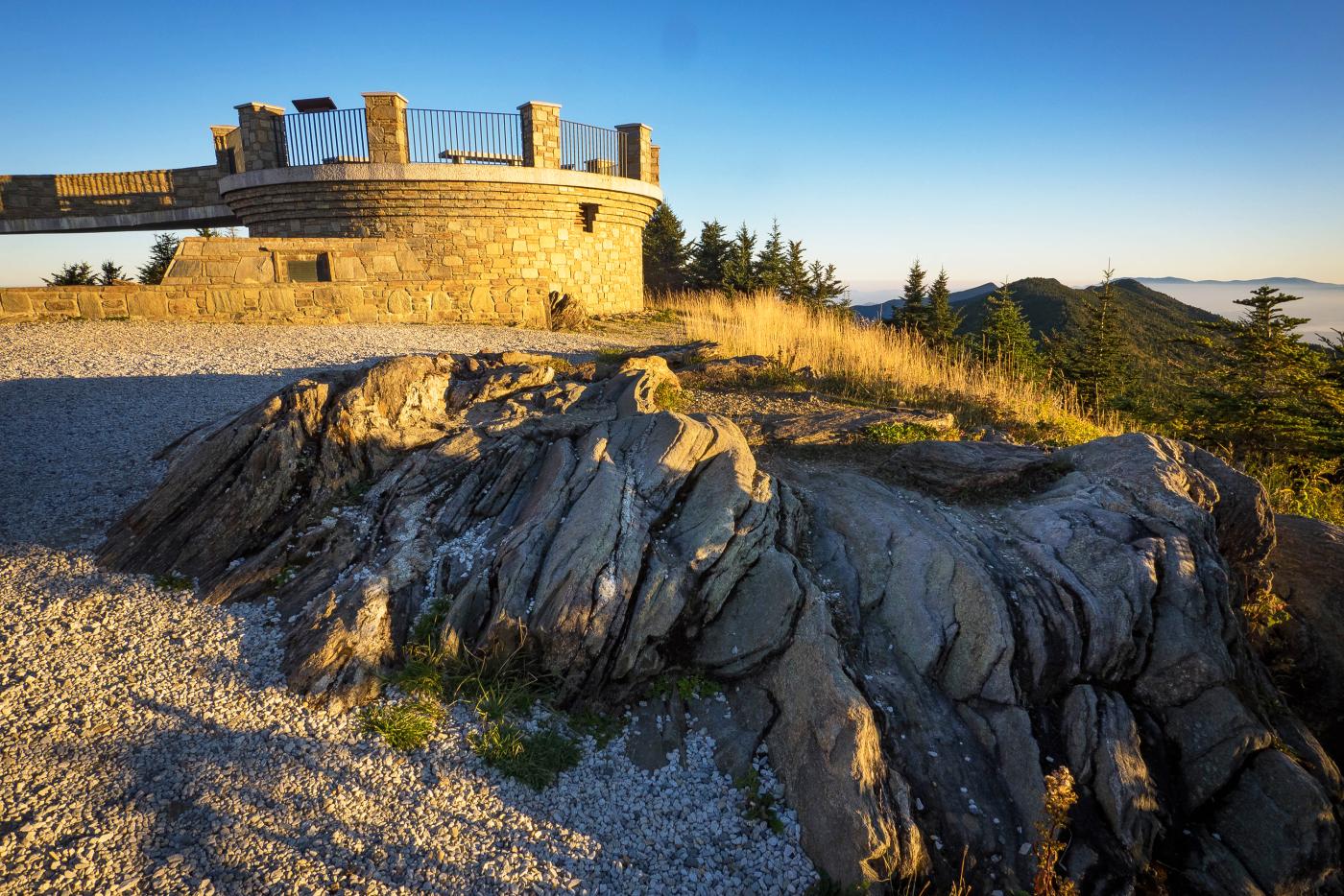 the observation deck during a sunrise at the top of count mitchell