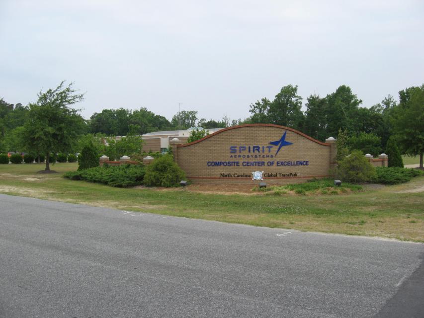 Spirit AeroSystems Composite Center of Excellence entrance sign