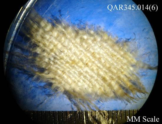 Textile Fragment QAR345.014(6) Before Iron Removal with 2.5% Oxalic Acid