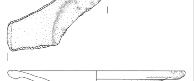 Line drawing of plate sherd profile QAR1017.000
