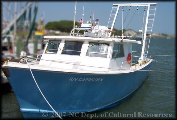 Research vessel R/V Capricorn on the water