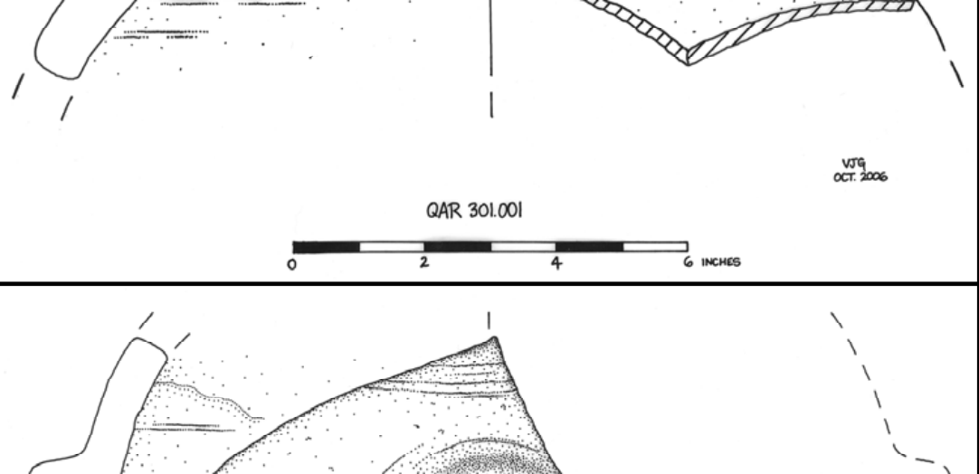 Line drawing of sherd QAR 344.002