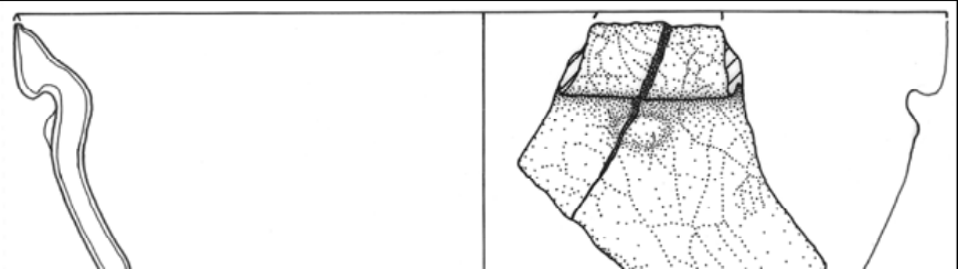 Line drawing of Vessel V sherd QAR 326.003