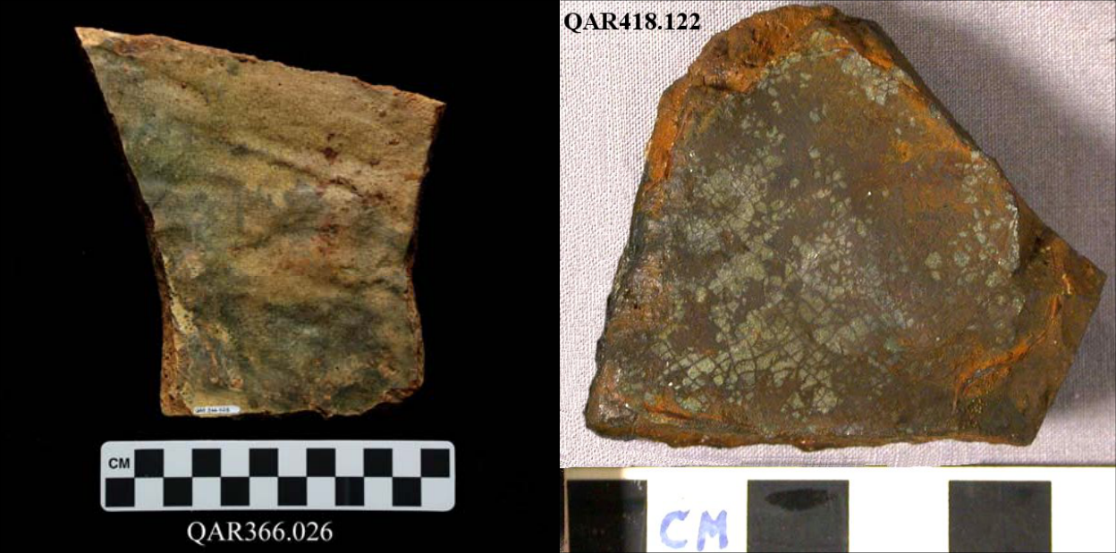 Photo of Vessel II sherd QAR366.026 and QAR418.122