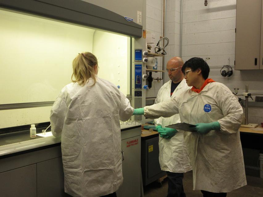 Robert assists with chloride testing