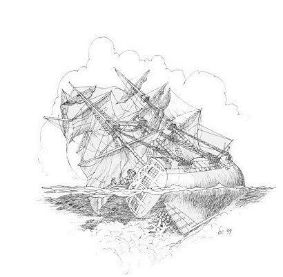 Line drawing of the Queen Anne