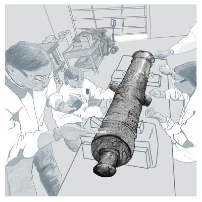Bronte's drawing of cannon
