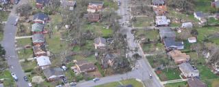 Air photo of Greensboro tornado damage